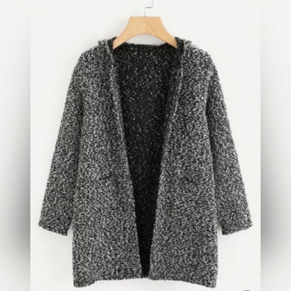 ASOS Gray double pocket hooded cardigan